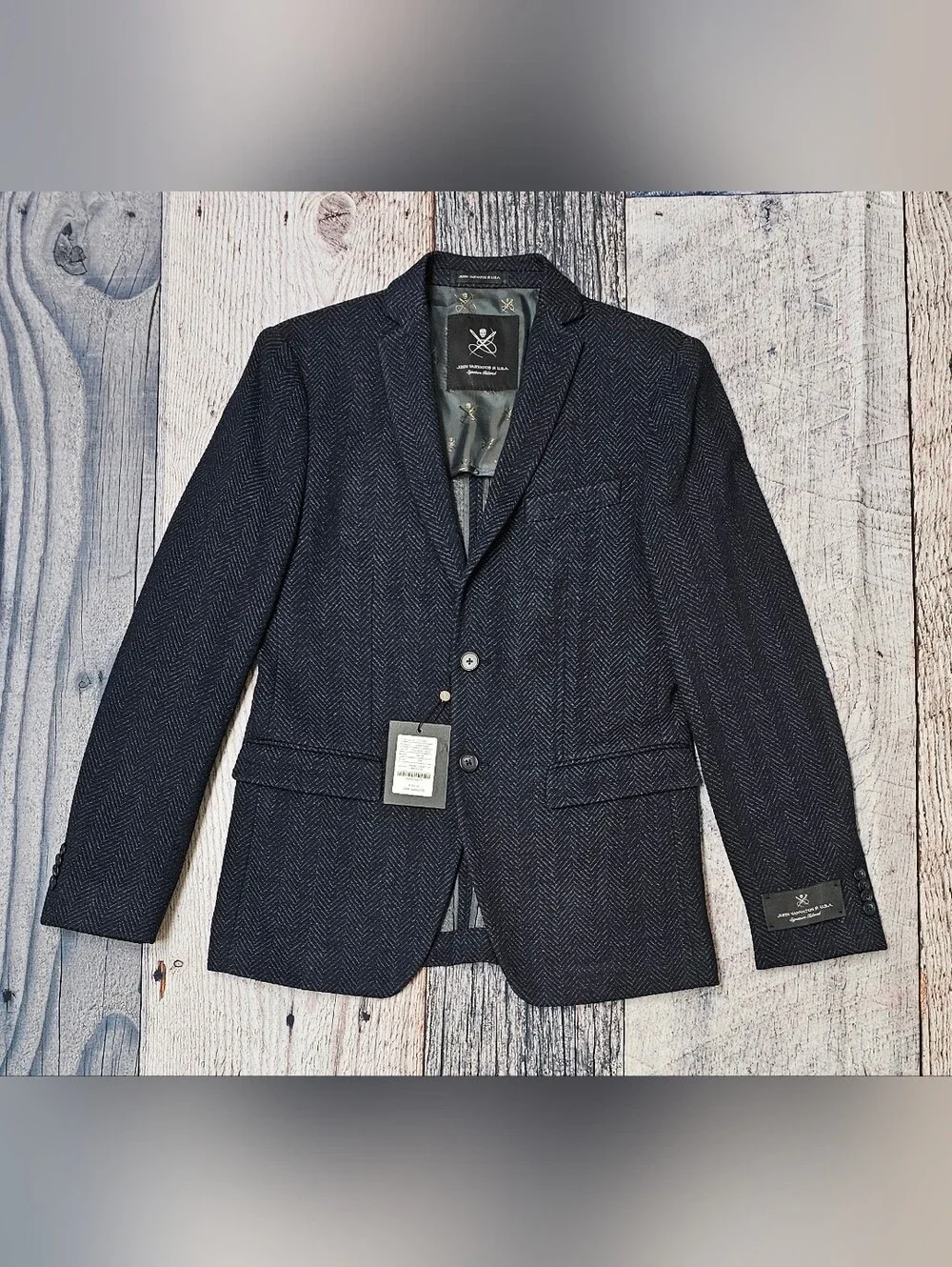 John Varvatos Varick Sport Coat Blazer Jacket Men's Size 48R Navy NWT $595